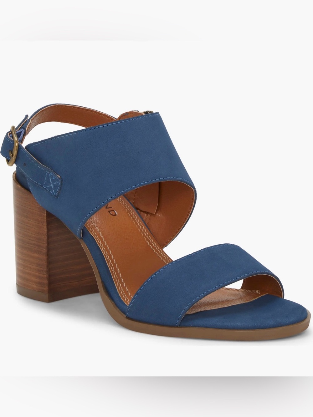 Lucky Brand Navy Blue Block Heel Cuff Sandal/Heel US 8 1/2 NWOT
